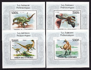 Коморы 2010, Динозавры, 4 люксблока